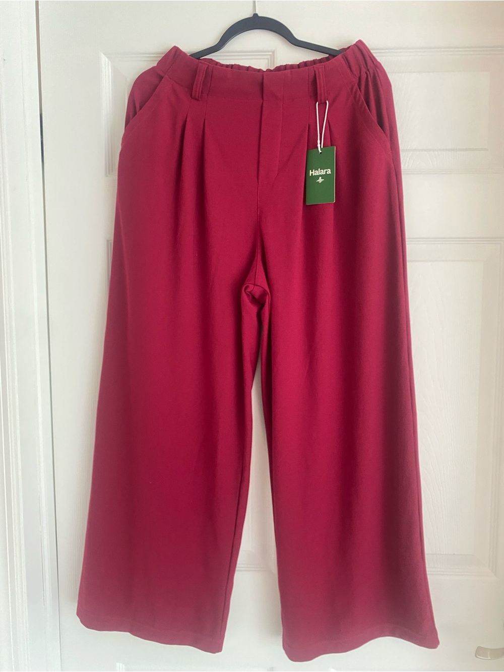 Halara Women's Wide Leg Pants High Waist in Deep Red